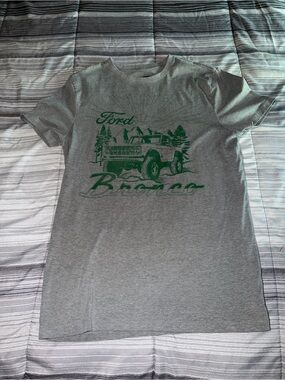 Ford Gray T-Shirt with Green Bronco Graphic